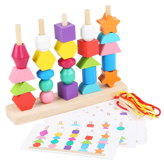 Shapestacker | Stapel En Leer Vormen - Houten Puzzelspel