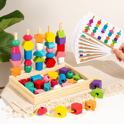 Shapestacker | Stapel En Leer Vormen - Houten Puzzelspel