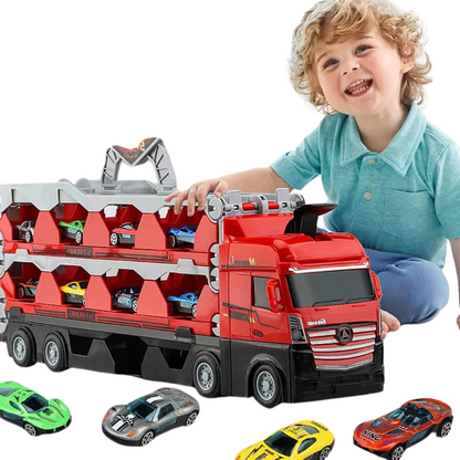 Turbotruck | Racebaan Met Lanceerfunctie - Multifunctionele Speelgoedtruck