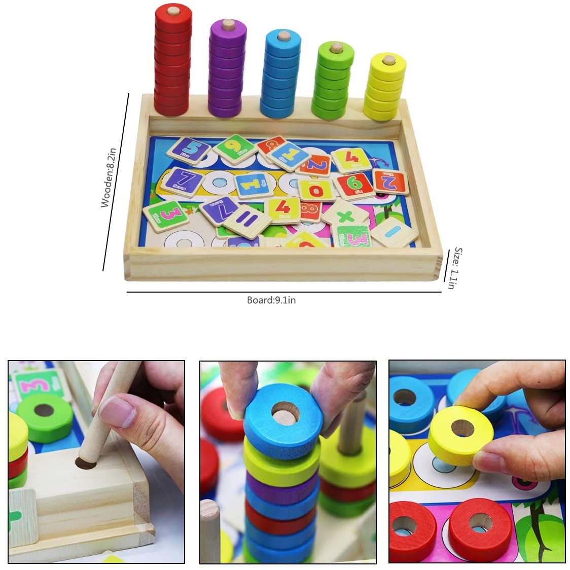 Tallytots | Kleurrijk Leren Tellen En Rekenen - Houten Rekenspel
