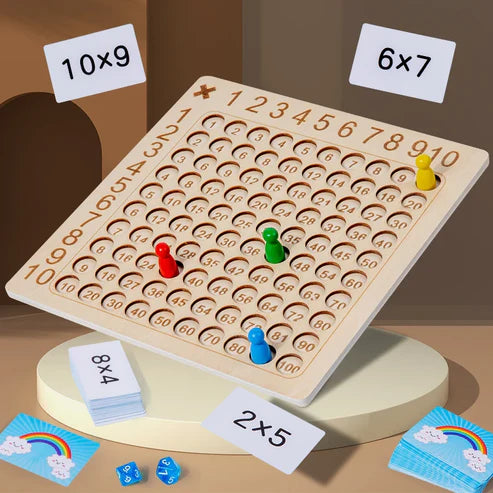Mathmaster | Spelenderwijs Keersommen Leren - Educatief Houtenspel
