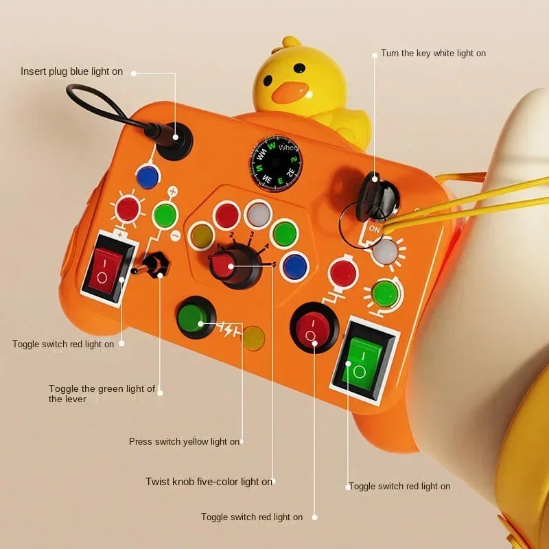 Busyboard  | Ontdek Schakelaars En Lichtjes - Montessori Speelbord