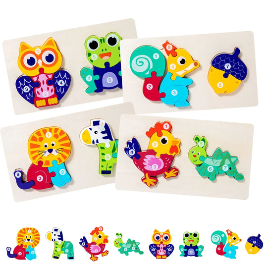 Zooshapes | Kleurrijke Dieren En Logica Trainen - Houten Puzzel