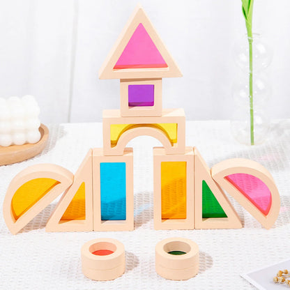 Colorblocks | Spelen Met Licht En Kleur - Montessori Houten Bouwstenen