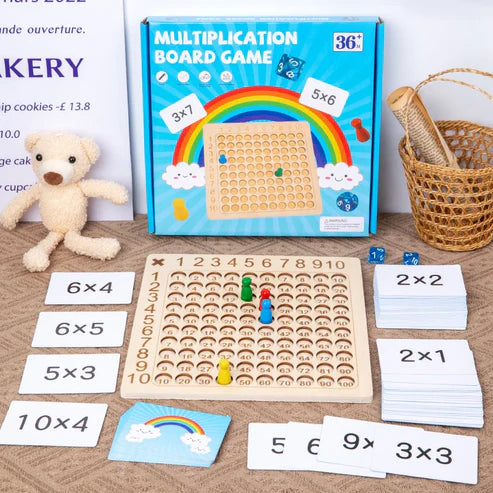 Mathmaster | Spelenderwijs Keersommen Leren - Educatief Houtenspel