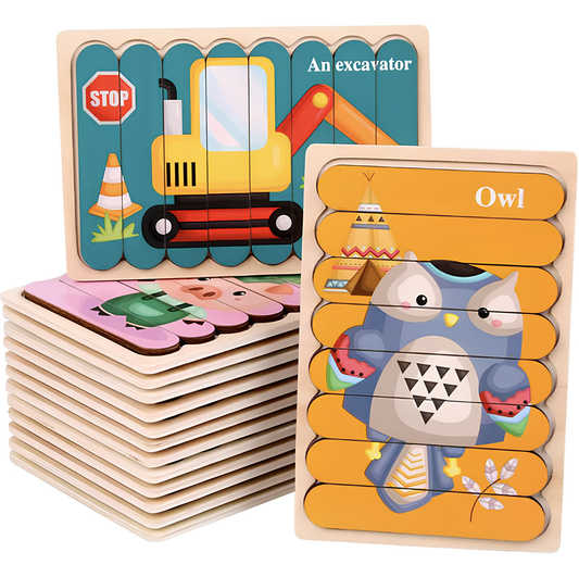 Wildmind Puzzel | Leer Vormen En Kleuren - Houten 3D Puzzel