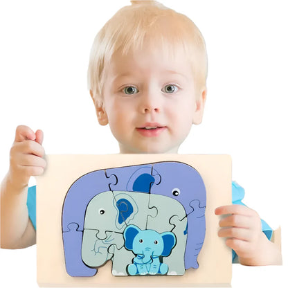 Zoopuzzle | Spelenderwijs Dieren Ontdekken - Houten Puzzel
