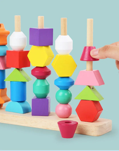 Stringshapes | Speels Rijgen En Ontdekken - Houten Rijgspeelgoed