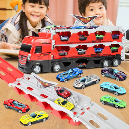 Turbotruck | Racebaan Met Lanceerfunctie - Multifunctionele Speelgoedtruck