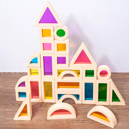 Colorblocks | Spelen Met Licht En Kleur - Montessori Houten Bouwstenen