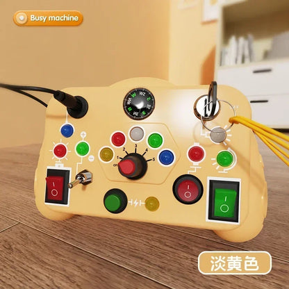 Busyboard  | Ontdek Schakelaars En Lichtjes - Montessori Speelbord