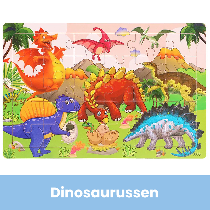 Geopuzzle |  Ontwikkel Vaardigheden Met Dieren En Voertuigen - Houten Puzzel
