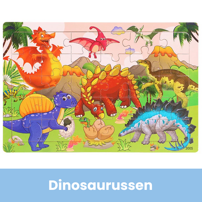Geopuzzle |  Ontwikkel Vaardigheden Met Dieren En Voertuigen - Houten Puzzel
