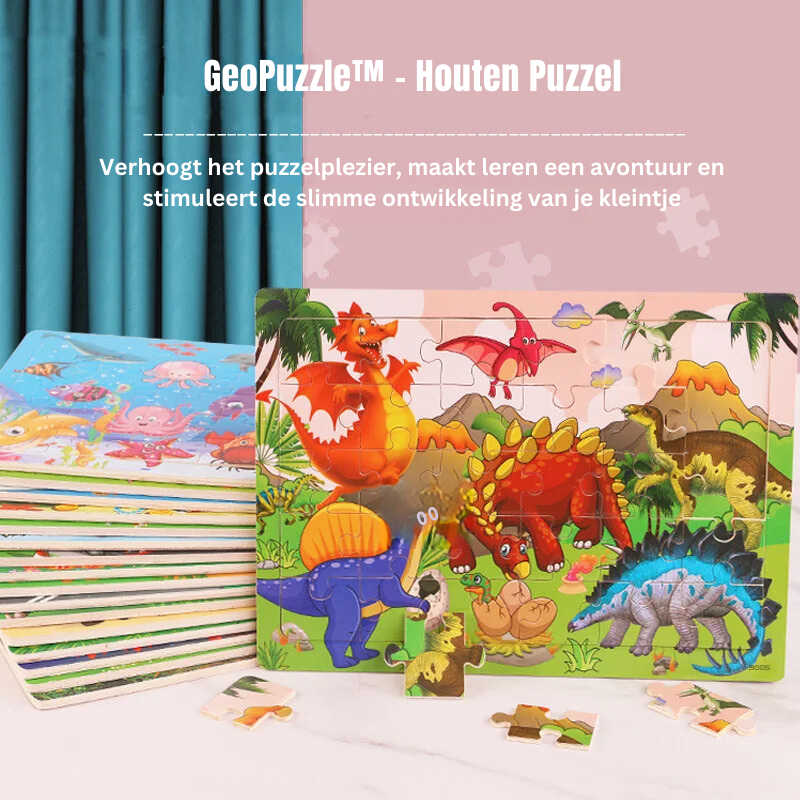 Geopuzzle |  Ontwikkel Vaardigheden Met Dieren En Voertuigen - Houten Puzzel