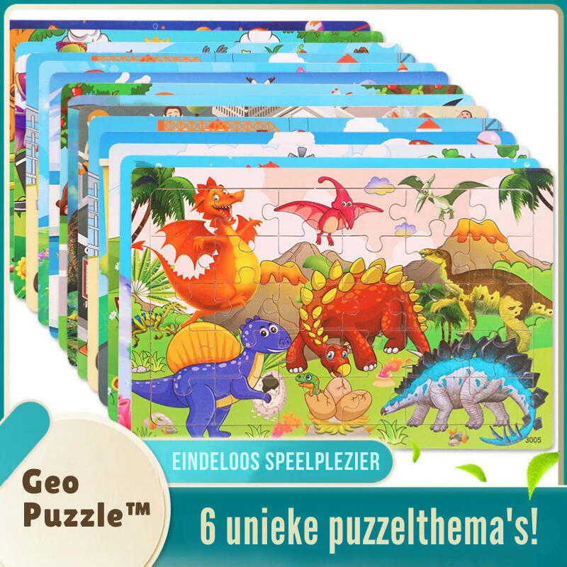 Geopuzzle |  Ontwikkel Vaardigheden Met Dieren En Voertuigen - Houten Puzzel