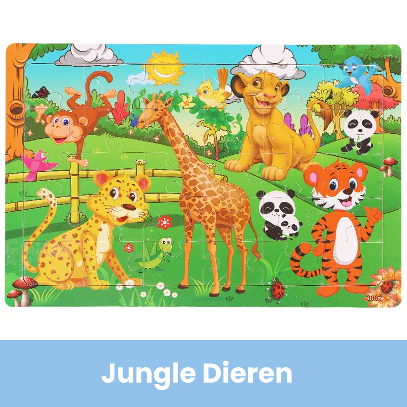 Geopuzzle |  Ontwikkel Vaardigheden Met Dieren En Voertuigen - Houten Puzzel