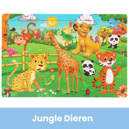 Geopuzzle |  Ontwikkel Vaardigheden Met Dieren En Voertuigen - Houten Puzzel