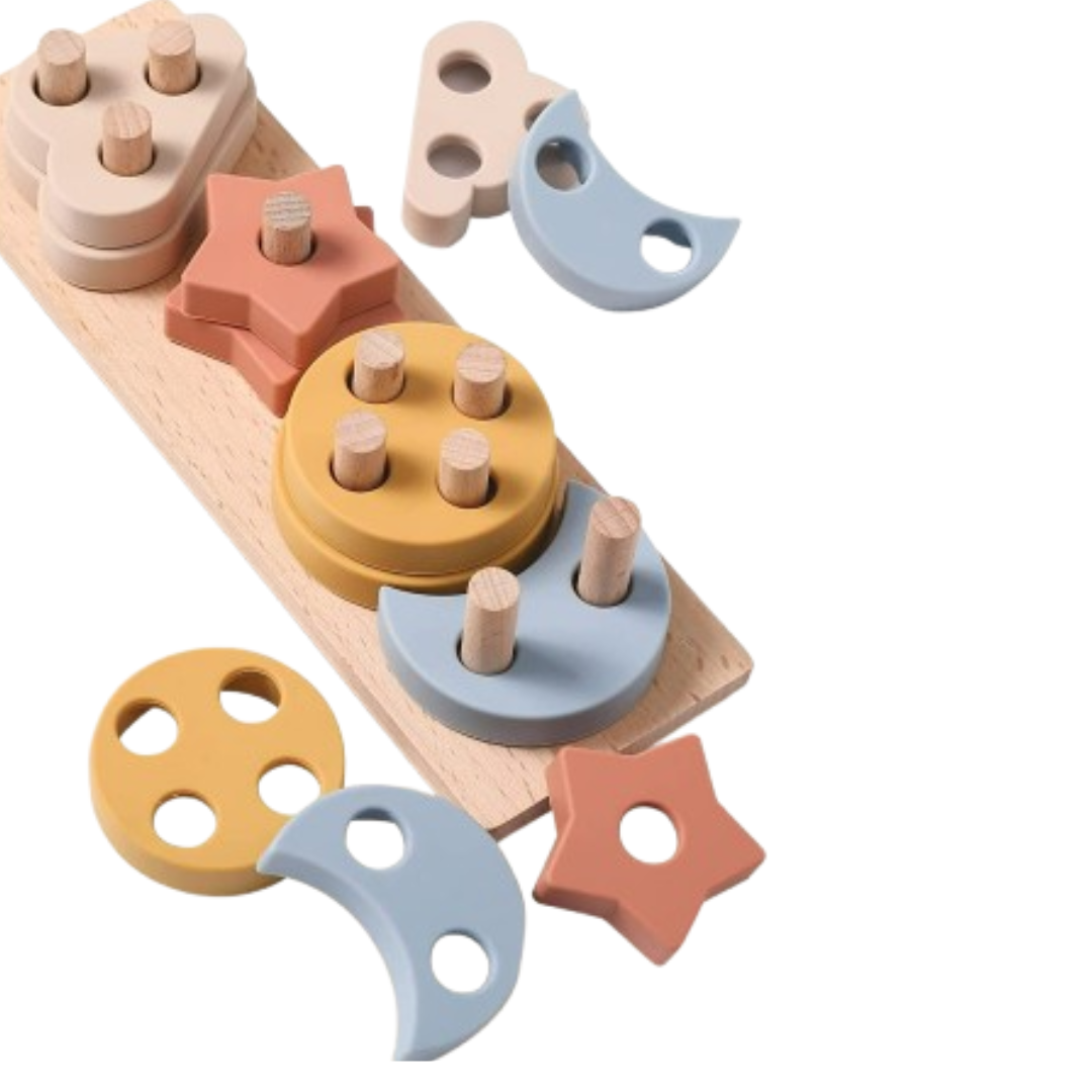Stackago | Vormen En Texturen Combineren - Houten Stapelauto