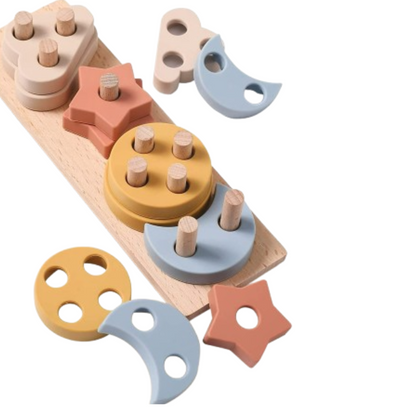 Stackago | Vormen En Texturen Combineren - Houten Stapelauto