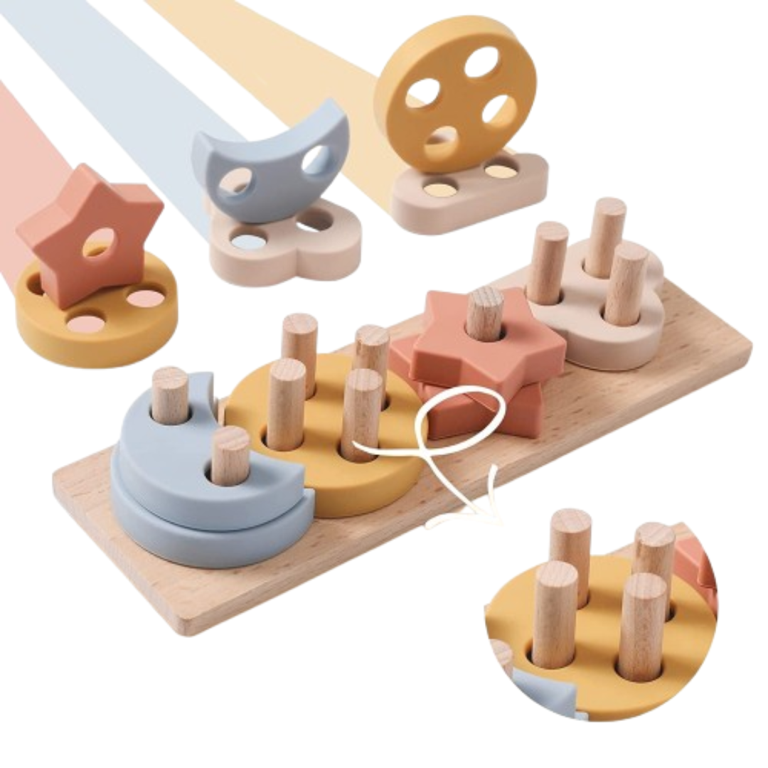 Stackago | Vormen En Texturen Combineren - Houten Stapelauto