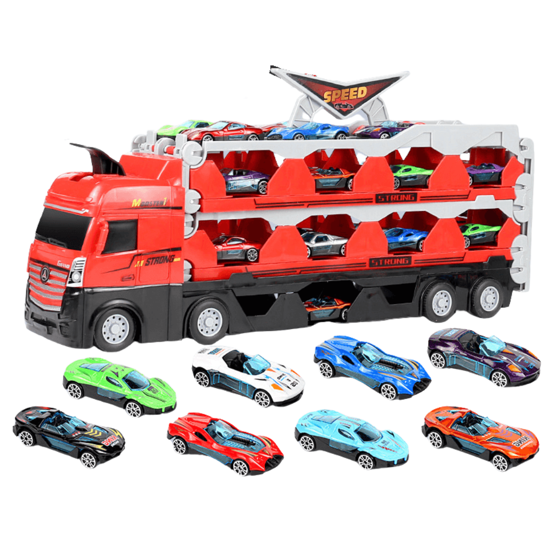 Turbotruck | Racebaan Met Lanceerfunctie - Multifunctionele Speelgoedtruck
