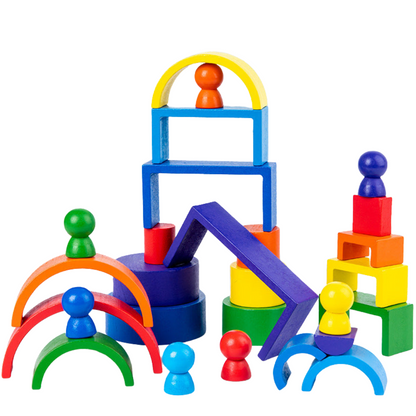 Rainbowbalance | Kleuren En Vormen Ontdekken - Educatieve Stapelblokken