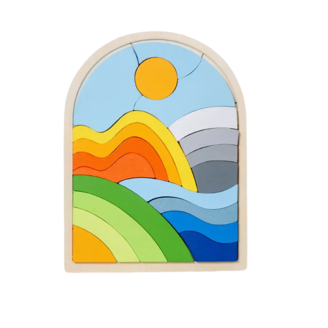 Rainbowlogic | Kleurrijk Stapelen En Puzzelen - Houten Puzzelblokken