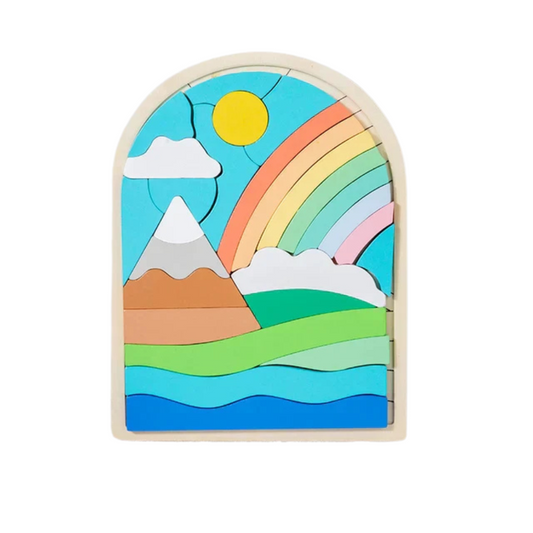 Rainbowlogic | Kleurrijk Stapelen En Puzzelen - Houten Puzzelblokken