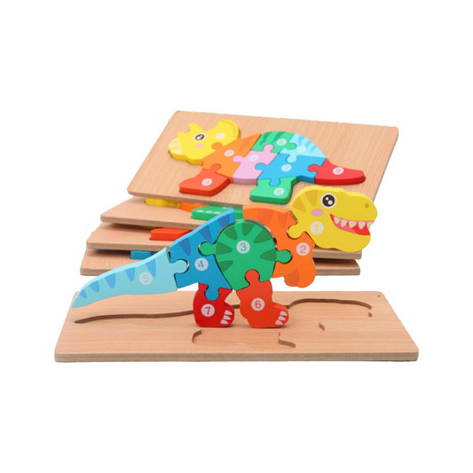 Puzzlerex | Ontdek En Leer Met Puzzelstukken - Houten Puzzel