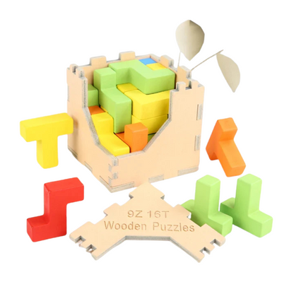 Puzzleplay | Slimme Combinaties Maken - 3D Houten Tetris