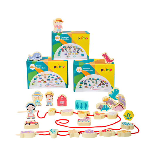 LaceZoo | Combineer spel en educatie - Houten rijgspelset
