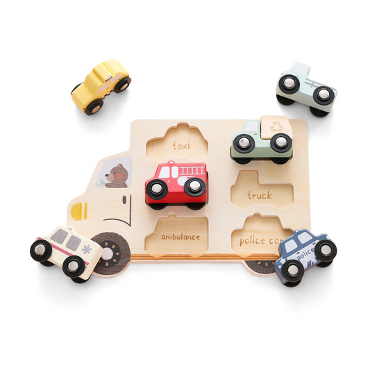 Puzzlecars | Ontdek En Leer Met Puzzelstukken - Houten Puzzel