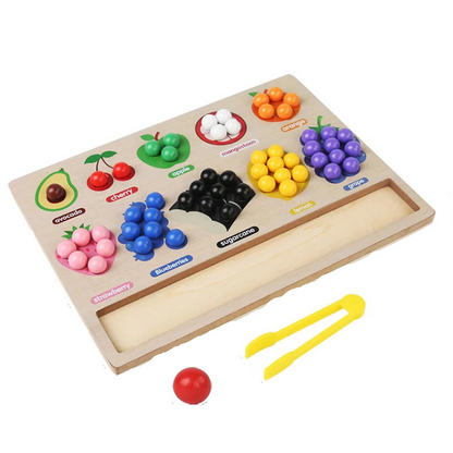 ClipCritters | Vormen & fruit – Houten sorteerspel