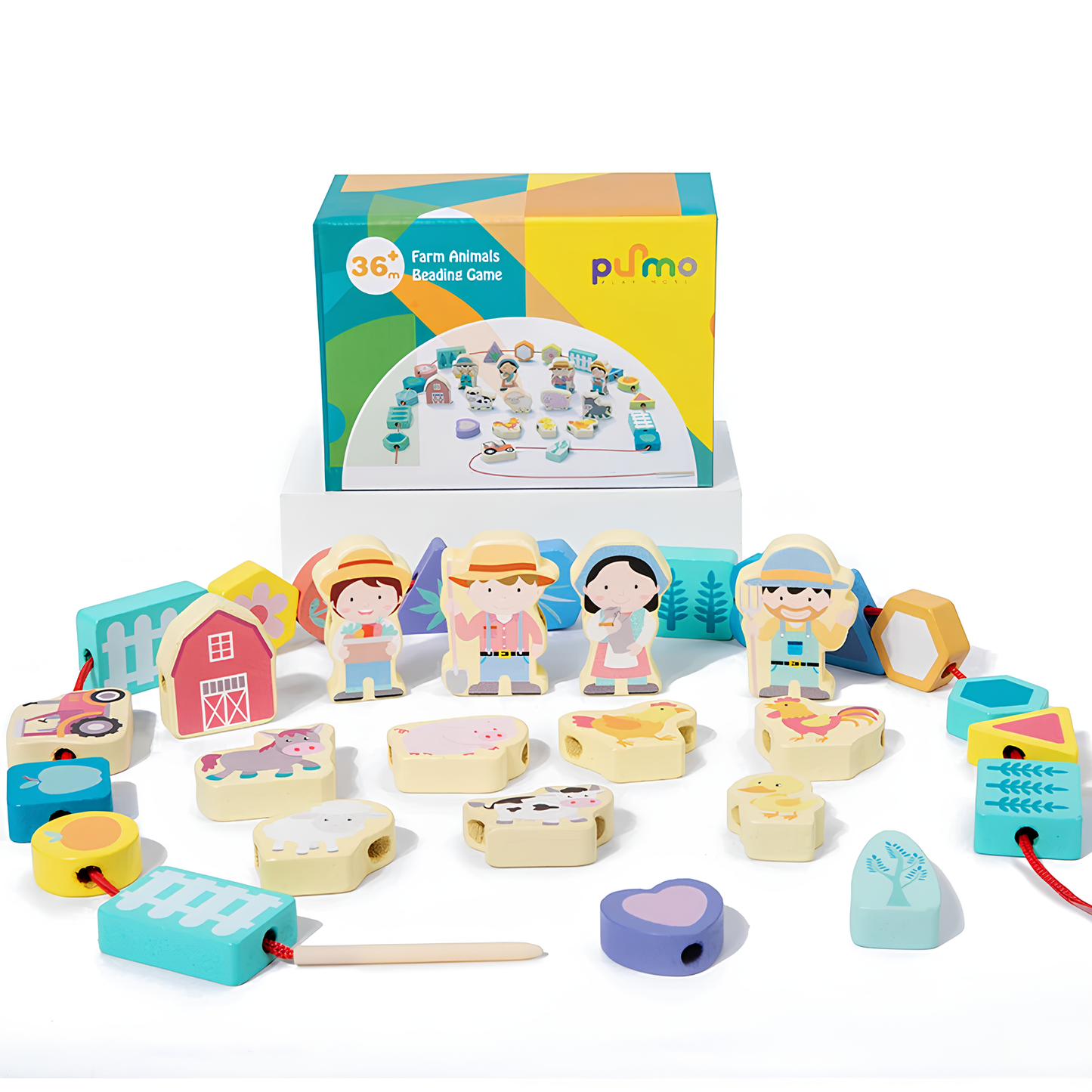 LaceZoo | Combineer spel en educatie - Houten rijgspelset