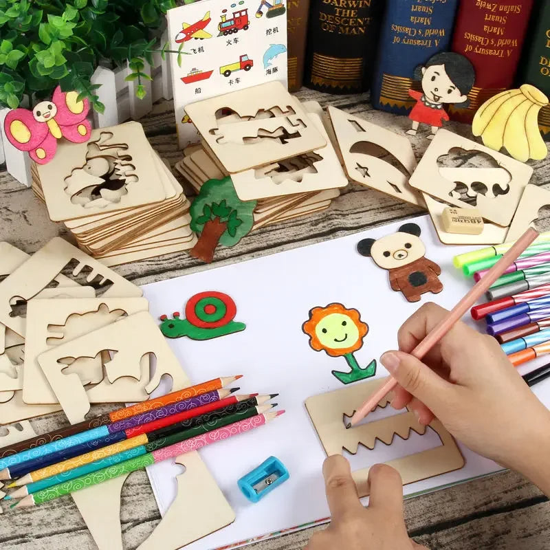 Artshapes | Creatief Tekenen Voor Kinderen - Houten Stencil Set