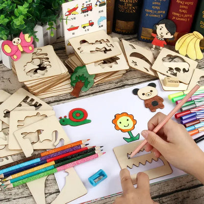 Artshapes | Creatief Tekenen Voor Kinderen - Houten Stencil Set