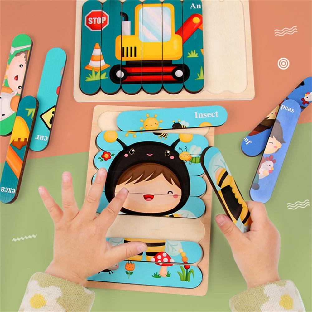 Wildmind Puzzel | Leer Vormen En Kleuren - Houten 3D Puzzel