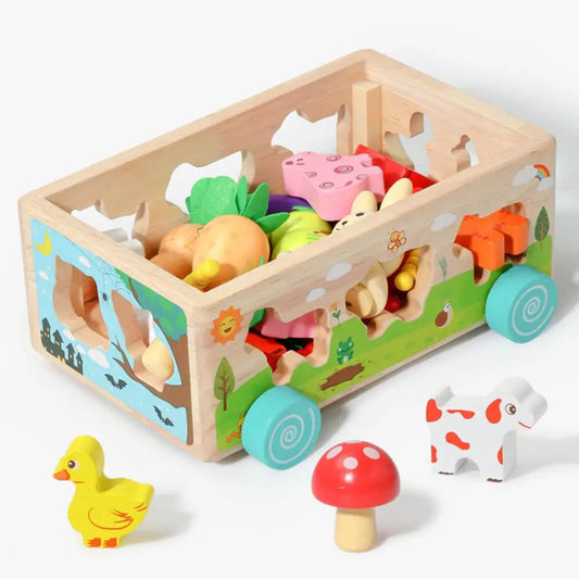 Shapefarm | Leren Met Dieren En Groenten - Houten Puzzel