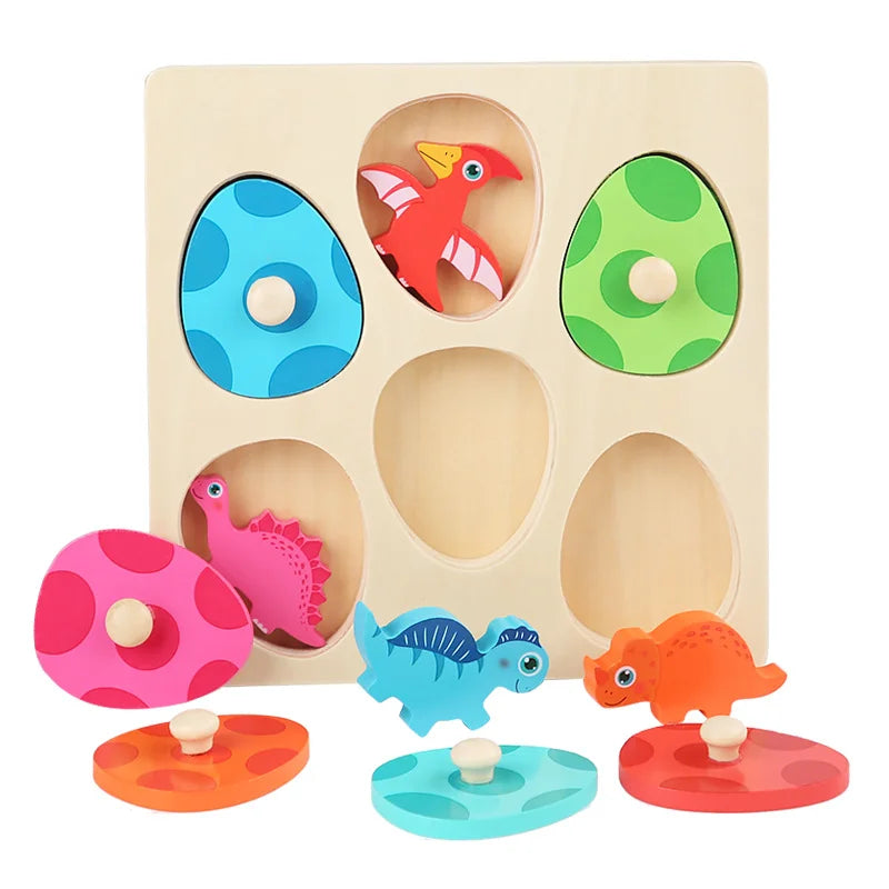 Dinoquest | Spelenderwijs Prehistorische Puzzels Bouwen - Houten Puzzel