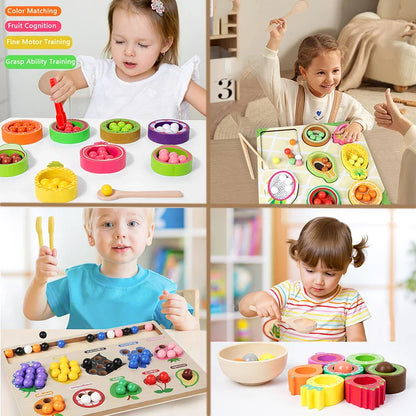 ClipCritters | Vormen & fruit – Houten sorteerspel