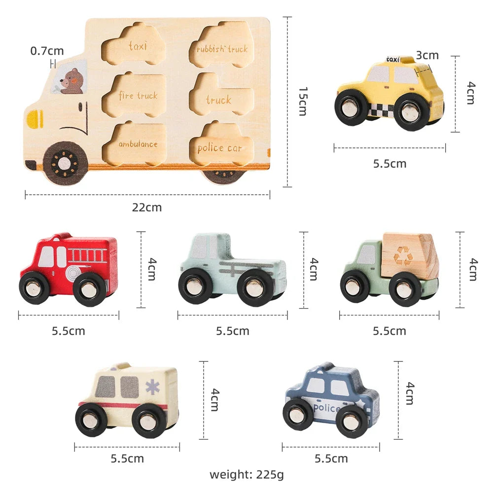 Puzzlecars | Ontdek En Leer Met Puzzelstukken - Houten Puzzel