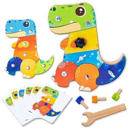 Dinofix | Ontdek En Draai - Houten Schroefbord