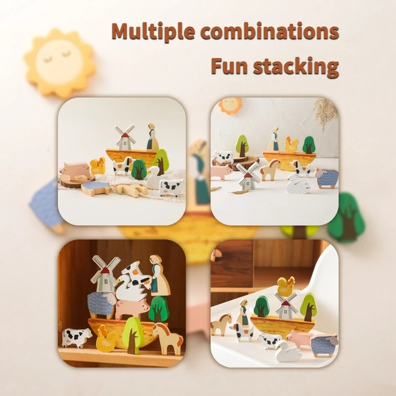 Balanzoo | Stapel En Balanceer Dieren - Educatief Houten Balansspel