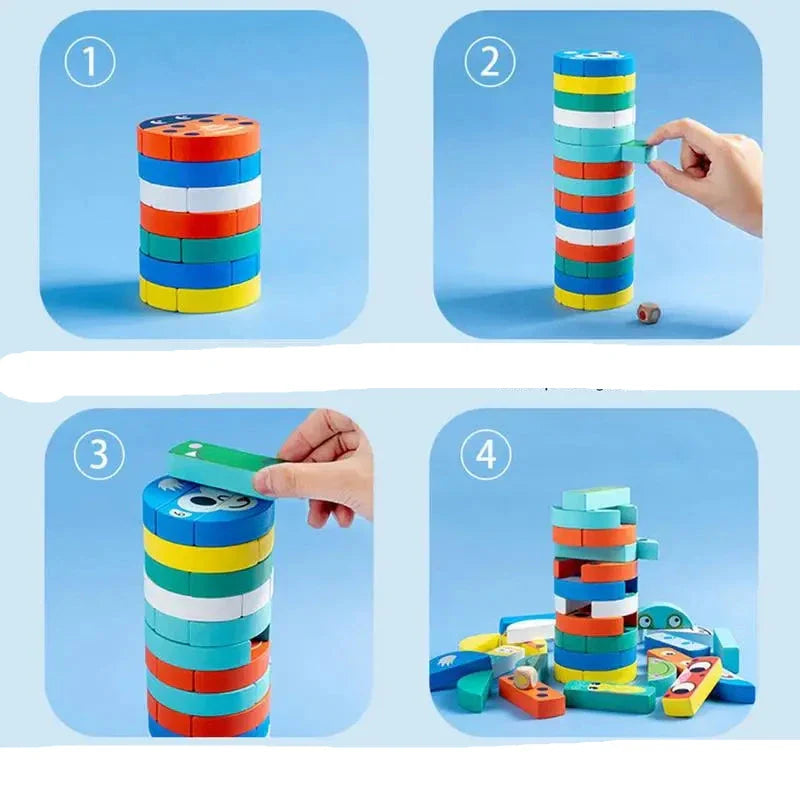 Towertots | Vormen En Kleuren Stapelen - Houten Stapelblokken