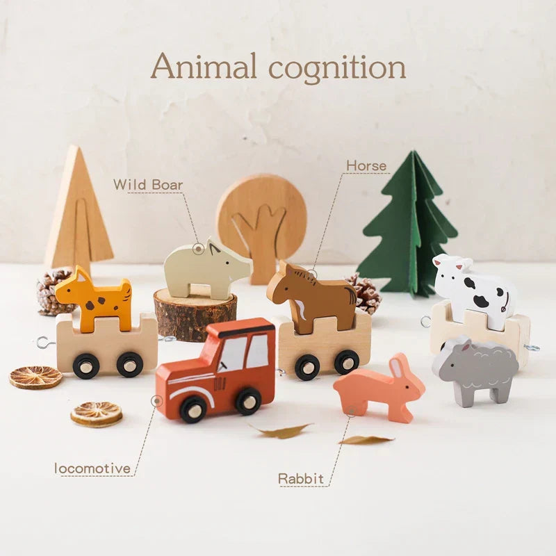 Farmrider | Dierentrein Met Houten Wieltjes – Houten Dierentrein