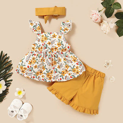 Littlelooks | Bloemenprint Jurk Met Broekje - Meisjes Zomersetje