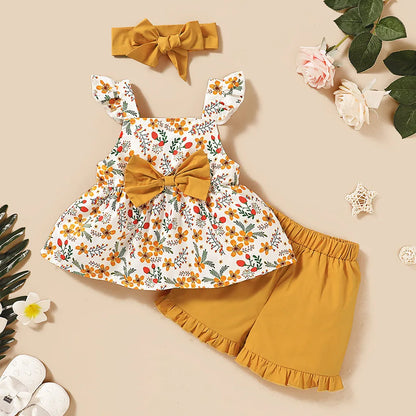 Littlelooks | Bloemenprint Jurk Met Broekje - Meisjes Zomersetje
