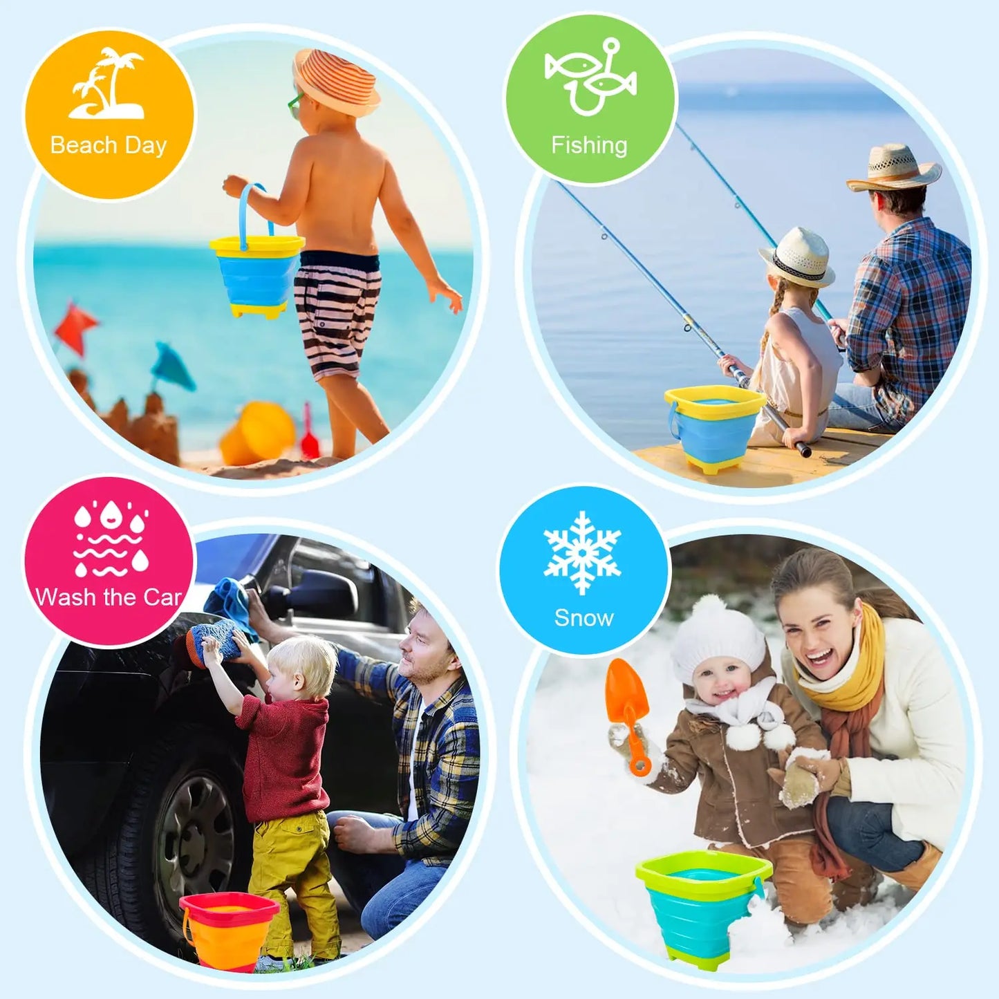 Wavebucket | Compact Meenemen En Bouwen - Opvouwbare Emmer