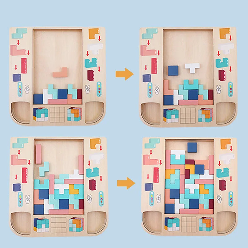 Tetrastack | Spelenderwijs Logisch Denken - Houten Puzzelspel