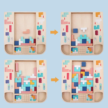 Tetrastack | Spelenderwijs Logisch Denken - Houten Puzzelspel